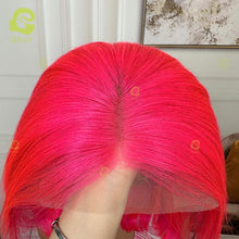 Load image into Gallery viewer, Ghair Pink Lace Front Wigs Human Hair Short Bob Wigs 13x4 Transparent Lace Wigs for Women