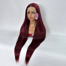 Load image into Gallery viewer, DollyPretty Burgundy 99J False Hair Wig Long Curly Wavy Synthetic Beginners Friendly Heat Resistant Elegant For Daily Use Wigs For Women