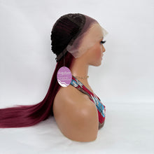 Load image into Gallery viewer, DollyPretty Burgundy 99J False Hair Wig Long Curly Wavy Synthetic Beginners Friendly Heat Resistant Elegant For Daily Use Wigs For Women