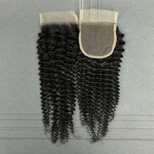 Load image into Gallery viewer, Ghair 4x4 Transparent Lace Closure Kinky Curly Virgin Hair N1B#