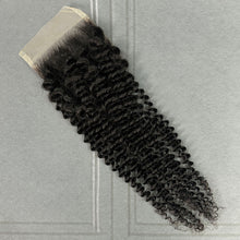 Load image into Gallery viewer, Ghair 4x4 Transparent Lace Closure Kinky Curly Virgin Hair N1B#