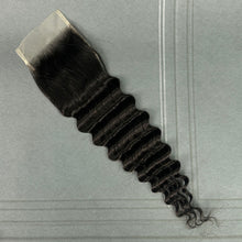 Load image into Gallery viewer, Ghair 4x4 Transparent Lace Closure Loose Deep Wave Virgin Hair N1B#