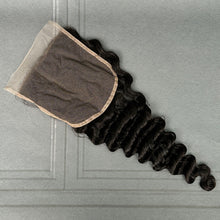 Load image into Gallery viewer, Ghair 6x6 Transparent Lace Closure Loose Deep Wave Virgin Hair N1B#