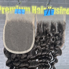 Load image into Gallery viewer, Ghair 4x4 Transparent Lace Closure Deep Wave Virgin Hair N1B#