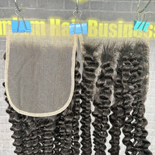 Load image into Gallery viewer, Ghair 5x5 Transparent Lace Closure Kinky Curly Virgin Hair N1B#