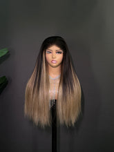 Load image into Gallery viewer, Ghair New Luxury Raw Hair 5x5 HD Balayage Wigs Straight 250% Density Color #6/70/6