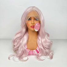 Load image into Gallery viewer, Ms. Merry Pink False Hair Wig Long Curly Wavy Synthetic Beginners Friendly Heat Resistant Elegant For Daily Use Wigs For Women