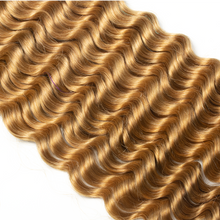 Load image into Gallery viewer, Ghair Deep Wave Crochet Hair Extensions #27 Honey Blonde Virgin Hair for Daily & Party Use