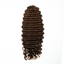 Load image into Gallery viewer, Ghair Deep Wave Crochet Hair Extensions 4# Medium Brown Virgin Hair for Daily & Party Use