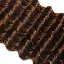 Load image into Gallery viewer, Ghair Deep Wave Crochet Hair Extensions 4# Medium Brown Virgin Hair for Daily & Party Use