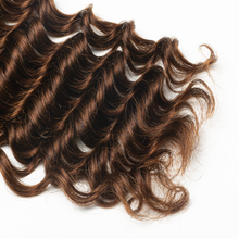Load image into Gallery viewer, Ghair Deep Wave Crochet Hair Extensions 4# Medium Brown Virgin Hair for Daily & Party Use