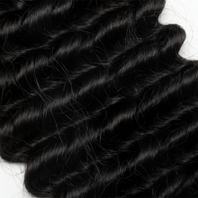 Load image into Gallery viewer, Ghair Deep Wave Crochet Hair Extensions N1B# Natural Black Virgin Hair for Daily & Party Use