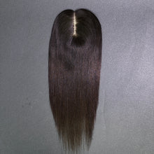 Load image into Gallery viewer, Ghair 8*12CM Straight Silk Base Hair Topper N1B# Natural Black 100% Virgin Human Hair for Thinning Hair & Daily Wear