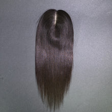 Load image into Gallery viewer, Ghair 9*14CM Straight Silk Base Hair Topper N1B# Natural Black 100% Virgin Human Hair for Thinning Hair & Daily Wear