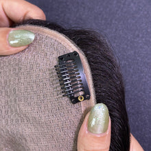 Load image into Gallery viewer, Ghair 14*16CM Straight Silk Base Hair Topper #NB Natural Black 100% Virgin Human Hair for Thinning Hair & Daily Wear