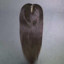 Load image into Gallery viewer, Ghair 14*16CM Straight Silk Base Hair Topper #NB Natural Black 100% Virgin Human Hair for Thinning Hair & Daily Wear