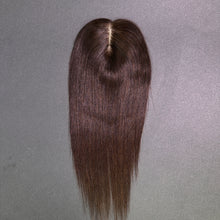 Load image into Gallery viewer, Ghair 8*12CM Straight Silk Base Hair Topper 2# Dark Brown 100% Virgin Human Hair for Thinning Hair & Daily Wear
