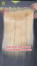 Load and play video in Gallery viewer, Ghair 613# 13x4 HD Lace Closure Straight Virgin Hair