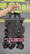 Load and play video in Gallery viewer, Ghair 100% Virgin Hair Bulk Body Wave Hair N1B#