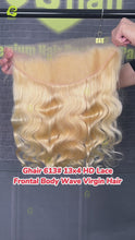 Load and play video in Gallery viewer, Ghair 613# 13x4 HD Lace Closure Bdoy Wave Virgin Hair