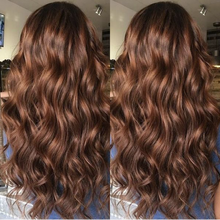 Load image into Gallery viewer, Ghair Dark Ginger 5x5 Transparent Lace Closure Wigs 100% Human Virgin Hair Curly Colored Wig