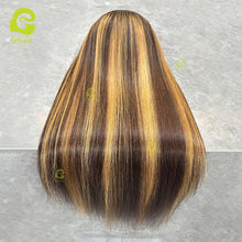Load image into Gallery viewer, Ghair Highlight #4 27 5x5 Transparent Lace Closure Wigs Straight Colored Wig 100% Human Virgin Hair