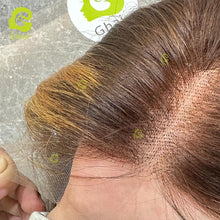 Load image into Gallery viewer, Ghair Highlight #4 27 5x5 Transparent Lace Closure Wigs Straight Colored Wig 100% Human Virgin Hair