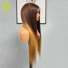 Load image into Gallery viewer, Ghair Highlight #T4 27 5x5 Transparent Lace Closure Wigs Straight Colored Wig 100% Human Virgin Hair