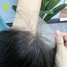Load image into Gallery viewer, Ghair 13x4 transparent lace wigs 100% cuticle aligned hair straight human hair 150% density