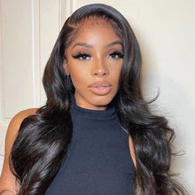 Load image into Gallery viewer, Ghair Fancy Wigs 13x4 Transparent Full Frontal Lace Wigs Bleach Knots With Natural Hairline 100% Human Wigs