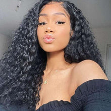 Load image into Gallery viewer, Ghair Magic Wig Italian Curly 13x4 Transparent Full Frontal Lace Wigs Human Hair 130% Density