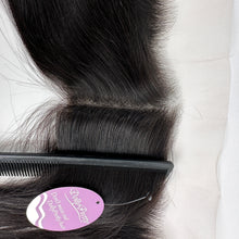 Load image into Gallery viewer, DollyPretty Hair Extensions Lace Frontal 20 Inch Natural Black Real Human Hair Extensions Straight Hair

