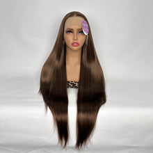 Load image into Gallery viewer, DollyPretty Brown False  Hair Wig Long Straight Synthetic Beginners Friendly Heat Resistant Elegant For Daily Use Wigs For Women
