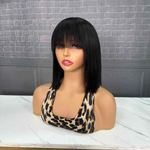 Load image into Gallery viewer, Ghair 1x2 Transparent Lace Bang BOB Wigs Straight 200% High Density Virgin Human Hair Wig
