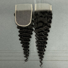 Load image into Gallery viewer, Ghair 4x4 Transparent Lace Closure Deep Wave Virgin Hair N1B#
