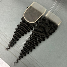 Load image into Gallery viewer, Ghair 4x4 Transparent Lace Closure Deep Wave Virgin Hair N1B#
