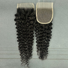 Load image into Gallery viewer, Ghair 4x4 Transparent Lace Closure Deep Curly Virgin Hair N1B#
