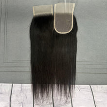 Load image into Gallery viewer, Ghair 4x4 Transparent Lace Closure Straight Virgin Hair N1B#
