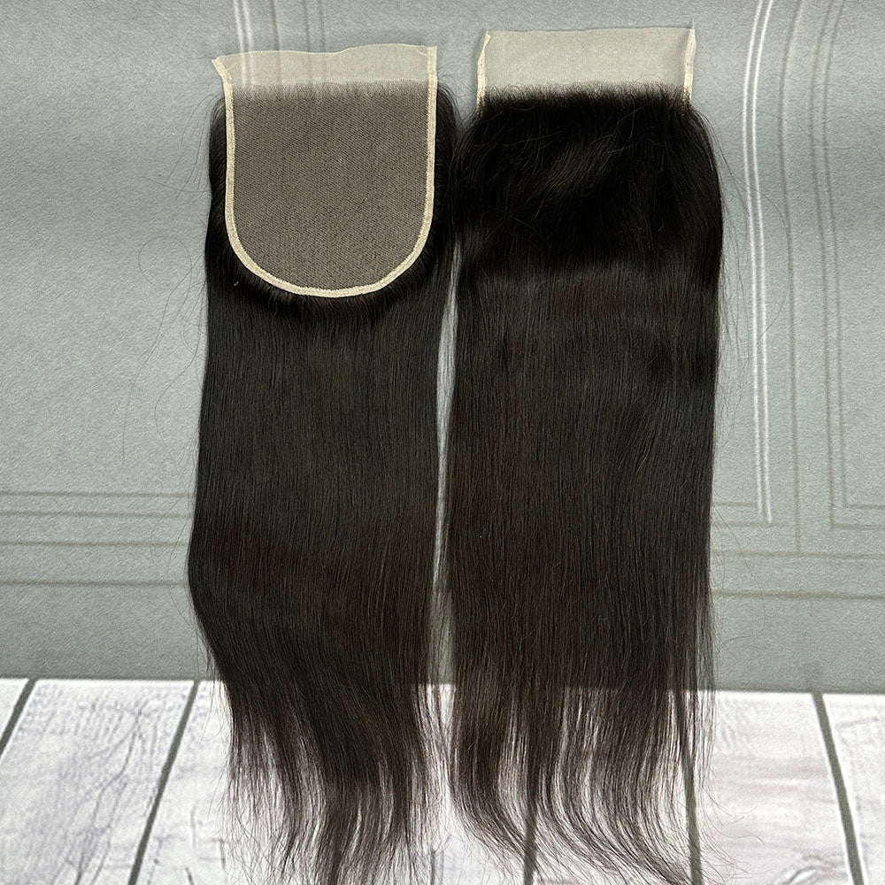 Ghair 6x6 Transparent Lace Closure Straight Virgin Hair N1B#