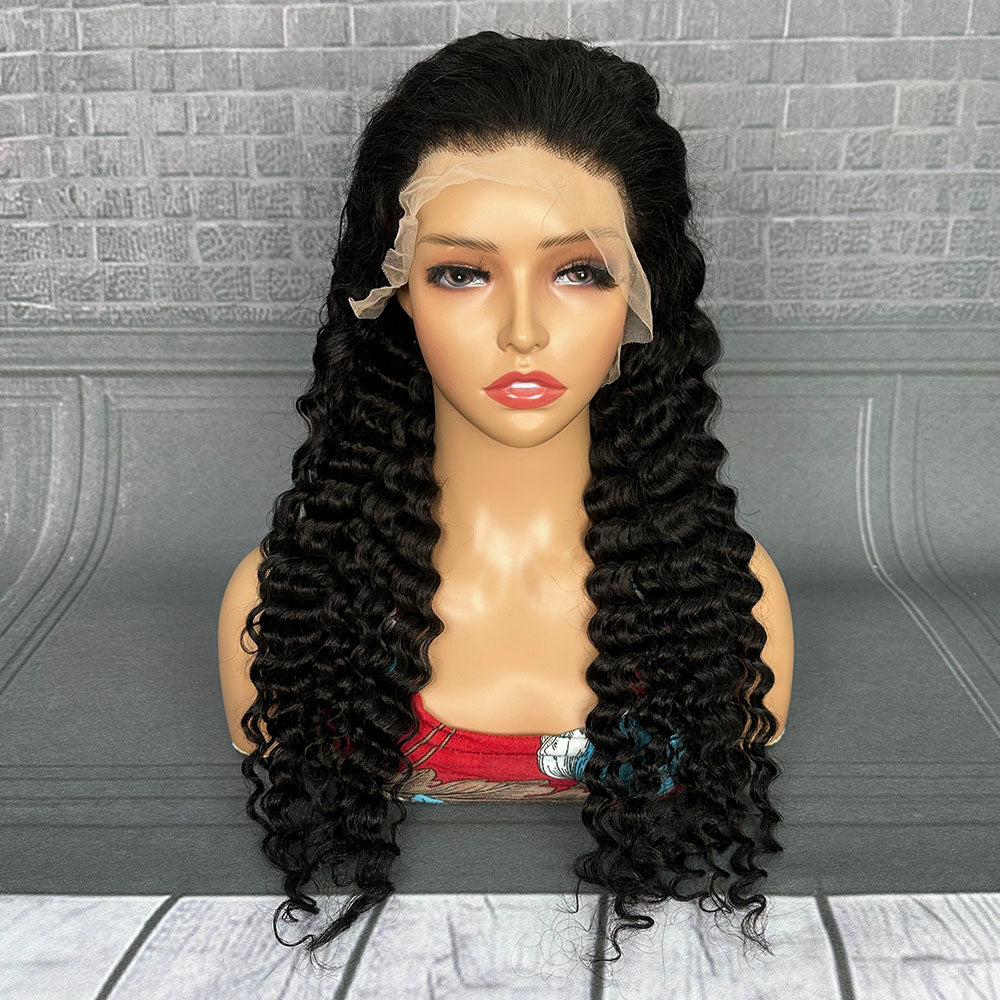 Ghair 13x4 TP Lace Frontal Magic Wigs Deep Wave 180% Density Virgin Human Hair Wig