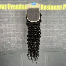 Load image into Gallery viewer, Ghair 4x4 Transparent Lace Closure Italian Curly Virgin Hair N1B#
