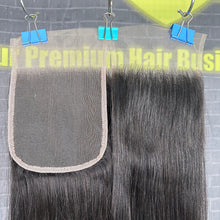 Load image into Gallery viewer, Ghair 5x5 Transparent Lace Closure Straight Virgin Hair N1B#
