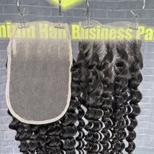 Load image into Gallery viewer, Ghair 5x5 Transparent Lace Closure Deep Wave Virgin Hair N1B#
