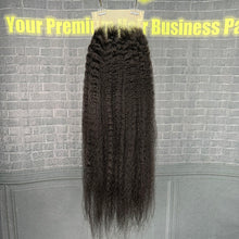 Load image into Gallery viewer, Ghair 5x5 Transparent Lace Closure Kinky Straight Virgin Hair N1B#
