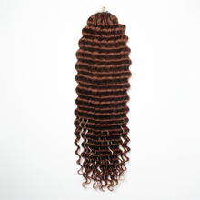 Load image into Gallery viewer, Ghair Deep Wave Crochet Hair Extensions 8# Medium Chestnut Brown Virgin Hair for Daily &amp; Party Use
