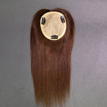 Load image into Gallery viewer, Ghair 12*13CM Straight Silk Base Hair Topper #4 Medium Brown 100% Virgin Human Hair for Thinning Hair &amp; Daily Wear
