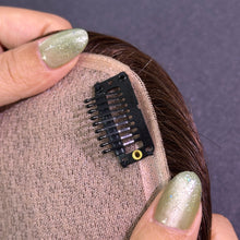 Load image into Gallery viewer, Ghair 12*13CM Straight Silk Base Hair Topper #4 Medium Brown 100% Virgin Human Hair for Thinning Hair &amp; Daily Wear
