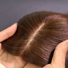 Load image into Gallery viewer, Ghair 12*13CM Straight Silk Base Hair Topper #4 Medium Brown 100% Virgin Human Hair for Thinning Hair &amp; Daily Wear
