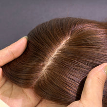 Load image into Gallery viewer, Ghair 14*16CM Straight Silk Base Hair Topper #4 Medium Brown 100% Virgin Human Hair for Thinning Hair &amp; Daily Wear
