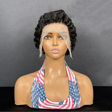 Load image into Gallery viewer, Ghair Pre Made 13x4 Transparent Lace Pixie Cut Wigs #1B Natural Black Human Hair Wigs Ready to Wear for Everyday &amp; Special Occasions
